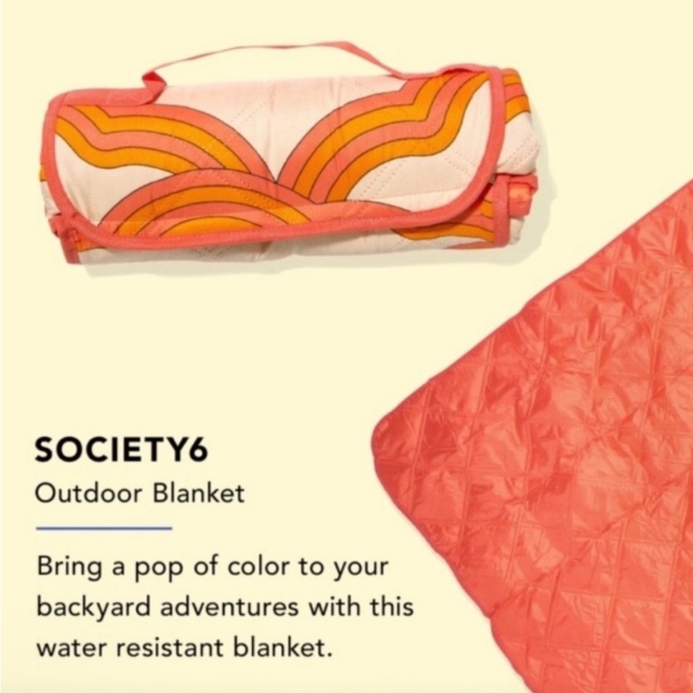 NWT- Society6 - Outdoor Blanket -Gift - nature Hiking